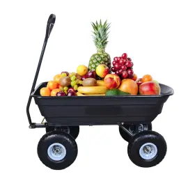 Aa078 A In Aain 600 Lbs Poly Garden Dump Cart Camping Beach Wagon With 180 Rotating