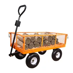 Aa079 A In Aain 1000 Lbs Metal Garden Cart Heavy Duty Wagon With Removable Steel