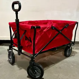 155782 Academy Sports Folding Utility Wagon Heavy Duty Collapsible Cart With Handle Black