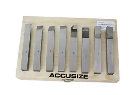 2662-2001 Accusize Co. Ltd. 1/2ftft 8 Pcs Hss Tool Bit Set Pre-ground For Turning And Facing Work 1/2 In