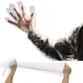Xx-lw8d-b2wn Achicklead 50pcs Disposable Gloves Long Sleeve Cow Examination Cleaning Hunti