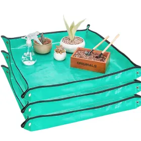 Acududoma 647168762793 3 Pcs 39 Inch X 31 Large Potting Mat For Indoor Plants Transplanting Foldable Wa