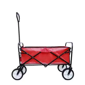 Afoxsos 313057019001 4.33 Cu. Ft. Collapsible Folding Fabric Outdoor Garden Cart Utility Wagon Red H