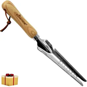 Afoxsos 705353350023 5.2 Inch Weeder Multi-use Garden Hand Tools With Wooden Handle Stainless Steel Head