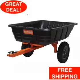 Agri-fab 338525164 Utility 12 Cu. Ft. Poly Swivel Dump Cart Heavy-duty Welded Frame Pneumatic Tires