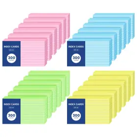 B0f6d4tmpb Aidunmis 1200 Pcs 3x5 Ruled Colored Index Flash Cards For Studying - 4 Bright Colors