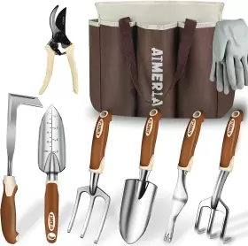 Gt0001 Aimerla Gardening Tools Set Of 9 Heavy Duty Garden With Non-slip Rubber Grip