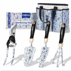 Gt5002 Aimerla Gardening Tool Set Of 5 Heavy Duty Aluminum Garden Tools With Non-slip Rubber