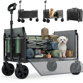 B0fmn3623w Aimnny Wagons Carts Foldable Lightweight Collapsible Utility Wagon-220lbs Capac