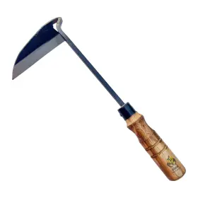 Jh1251 Alanx 12 Inch Japanese Gardening Hand Weeding Sickle Hoe With Long Wooden