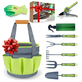 Altdorff 762917236926 Garden Tool Set 9 Pieces Steel Hand Tools Heavy Duty With Tote Bag Must-hav