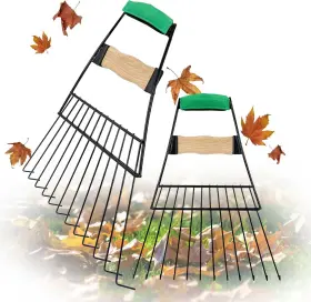 Altdorff 762917237183 Steel Leaf Scoops Hand Rakes For Picking Up Leaves Sturdy Garden Large Gr