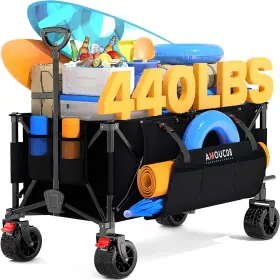 300l Amada Homefurnishing 810181468557 Large Wagons Carts Foldable Heavy-duty Collapsible Wagon Cart With All-