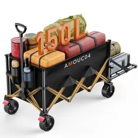 150l Amada Homefurnishing 840478813661 Wagon Cart Foldable Collapsible Expandable Storage Grocery