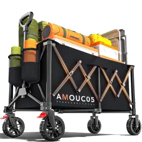 Amouc05b-uk Amada Homefurnishing Collapsible Folding Wagon Cart Portable Large Capacity Utility For