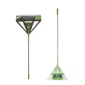 Ames 313100224253 2-piece Leaf Rake Poly And Steel-tine For Garden Tool Set