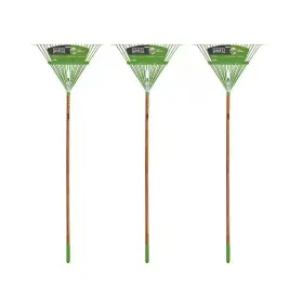 22-tine Ames 705353672422 54 Inch Wood Handle Steel Leaf Rake 3-pack