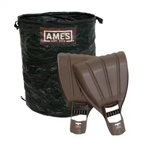 Ames 705353856860 Leaf Collecting Tool Set With Garden Claws And Collapsible Waste Bag For