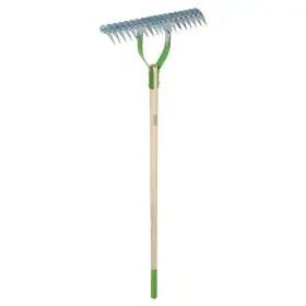 19-tine Ames 744110091236 54 Inch Hardwood Handle Adjustable Thatch Rake