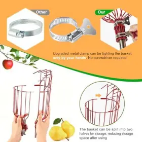 Anewkle 797999154882 13 Feet Fruit Picker Pole Tool With Basket Apple Extendable Stainless #2
