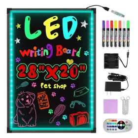 Angel Sar 313021521592 28 Inch X 20 Outdoor/indoor Led Message Bulletin Board Erasable Neon Effect Restau