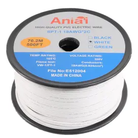 Spt1-500ft-w Aniai 18/2 Spt-1 Wire 500ft - Low Voltage Landscape Electrical 18 Gauge
