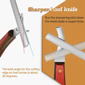 Antidious 768579163198 Hoof Knife Sharpener 5 Inch Farrier Tool Honing Rod With Diamond Coated To K #3