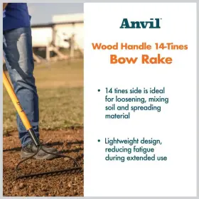 78115-946 Anvil Garden Tool Sets 24 Inch W Poly Leaf Rake Transfer Shovel 5-piece Black/gray #3