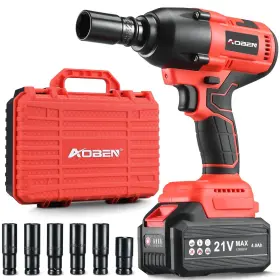 Ab7337b Aoben Cordless Impact Wrench 1/2 Inch Power Gun Kit Max 600n. M/450f