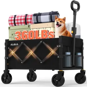 B0frfyfk7g Aomia Collapsible Foldable Wagon With Wheels Heavy Duty Folding Wagons Carts 360