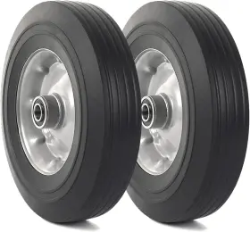 10x2.5t Ar-pro 2-pack 10 Inch X 2.5 Flat Free Solid Rubber Replacement Tires - Flat-free