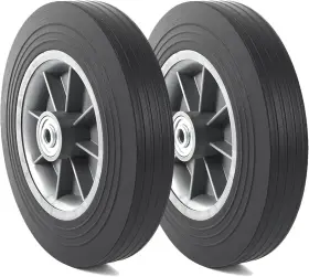 10x2t Ar-pro 2-pack 10ftft X 2ftft Flat Free Solid Rubber Tire And Wheel 1/2 Inch Black