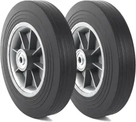 Ar-pro 313056834841 2-pack 10ftft X 2ftft Flat Free Solid Rubber Tire And Wheel 3/4 Inch 5/8 &