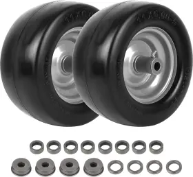 Ar-pro 313107773785 2-pack 11x6.00-5 Flat Free Tire And Wheel - Universal 11x6-5 Solid Rubb