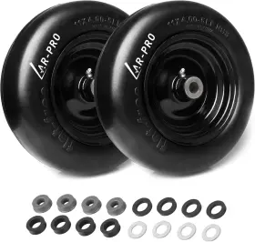 Ar-pro 445005880821 2-pack 11x4.00-5 Flat Free Tire And Wheel Universal 11x4-5 Solid Smooth Tract