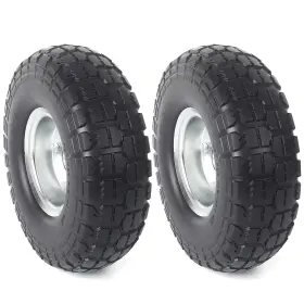 Ar-pro 810071110320 2-pack 10-inch Solid Rubber Tire Wheels - Replacement 4.10/3.50-4 Inch Flat Fre