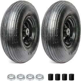 Ar-pro 810071111174 2-pack 4.00-6 Inch Tire And Wheel 13 Pneumatic Rim For Wheelbarrow