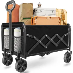 Artists Dream 607603912282 Wagons Carts Foldable Collapsible Wagon With Wheels Durable Folding Utilit