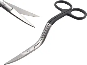 Artman Instruments 657477422486 Bent Handle Curved Embroidery Scissors - 6 Inch Black