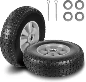 Ascjp0079 744759875211 10 Inch Soild Rubber Dolly Tire Wheels X 2.5 Wheel Flat Free For Garden Ca