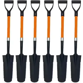 Ashman Online 313039277214 27 Inch Fiberglass Handle Short Drain Shape Teeth Shovel D-grip With Heav