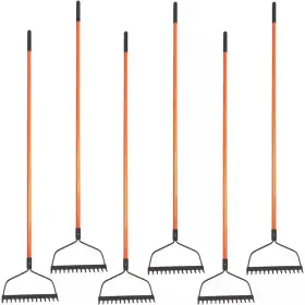 Ashman Online 313055252219 Bow Rake 48 Inch Fiberglass Rubber Grip Handle Length Heavy-duty To G