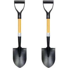 Ashman Online 810065962058 Digging Shovel 2 Pack Short Handle 27in Fiberglass D Grip Heavy Duty Blade