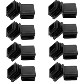 Tj7uxqacq Aster 1 Inch 25mm Square Plastic Hole Plugs 16 Pack Tube End Cap Black Post