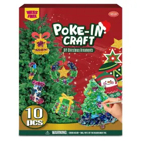 B0fgnj5lhd Atfunshop Christmas Crafts Kids Poke Art Kit No Mess Diy Xmas Ornament Toy