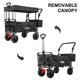 Aukar 705346457593 Collapsible Canopy Wagon - Heavy Duty Utility Outdoor Garden Cart Wit #2