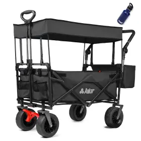 Aukar 705346457593 Collapsible Canopy Wagon - Heavy Duty Utility Outdoor Garden Cart Wit