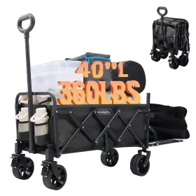 Aurorasynth 199284221482 40ftft Extra Long Collapsible Wagons Carts Foldable 360lbs Wagon Cart