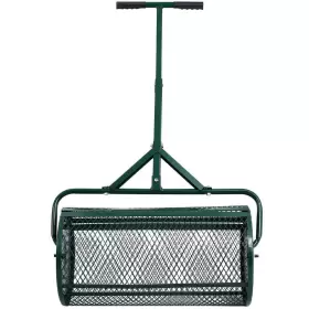 W46554056 Autmoon Compost Spreader 24 Inch Steel Walk-behind Surface Treatment Roller Green