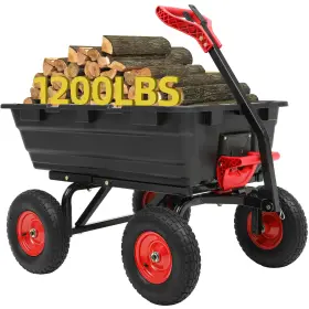 Grd0008 Autodaya 1200lbs Garden Dump Cart 7cu.ft Utility Wagon With Hitch 13in Wheels